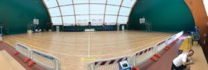 Tensostruttura con nuovo parquet sportivo omologato FIBA